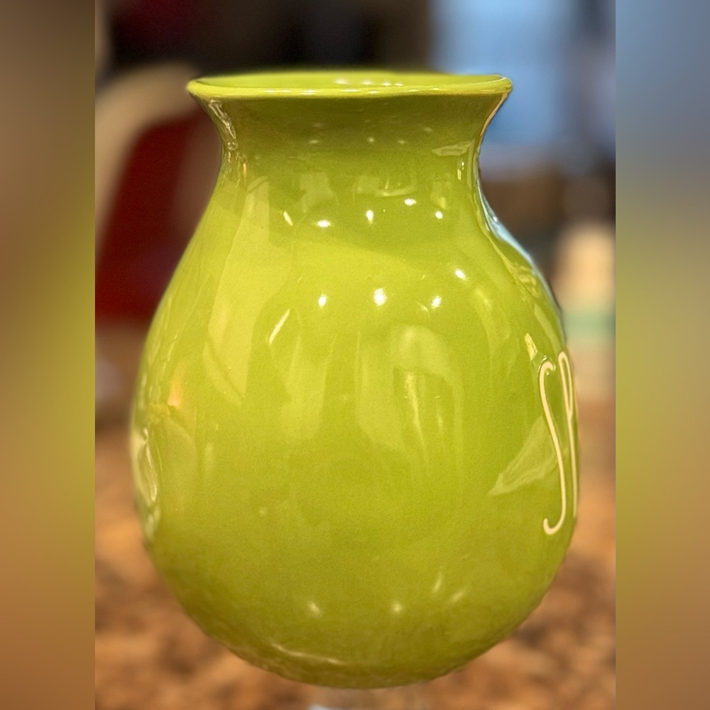 Green Ceramic Vase by Rae Dunn - Picture 4 of 7